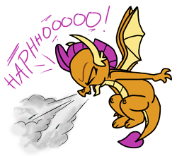 Size: 2136x1884 | Tagged: safe, artist:anyponedrawn, imported from derpibooru, smolder, dragon, claws, dragon wings, dragoness, eyes closed, fangs, female, flying, nostril flare, nostrils, simple background, sneeze cloud, sneezing, solo, spread wings, transparent background, wings