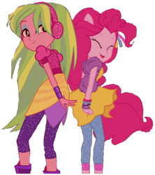 Size: 587x662 | Tagged: safe, deleted from derpibooru, editor:i-mlp2020, imported from derpibooru, lemon zest, pinkie pie, dance magic, equestria girls, spoiler:eqg specials, simple background, transparent background