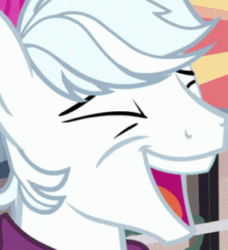 Size: 306x335 | Tagged: safe, editor:horsesplease, imported from derpibooru, screencap, double diamond, earth pony, pony, to where and back again, animated, faic, gif, laughing, male, meme, smiling, solo, stallion, vibrating, x intensifies, xd