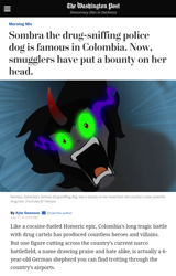 Size: 830x1294 | Tagged: safe, imported from derpibooru, king sombra, pony, umbrum, unicorn, curved horn, news, parody, sombra eyes, somby, washington post