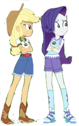 Size: 173x273 | Tagged: safe, artist:php77, edit, edited screencap, editor:php77, imported from derpibooru, screencap, applejack, rarity, equestria girls, legend of everfree, background removed, duo, simple background, transparent background