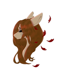 Size: 4284x5712 | Tagged: safe, artist:charlotteartz, imported from derpibooru, oc, oc only, oc:maya, pony, absurd resolution, bust, eyes closed, female, mare, petal, portrait, simple background, solo, transparent background