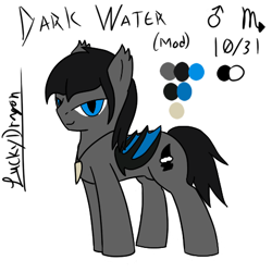 Size: 475x475 | Tagged: safe, artist:lucky dragon, imported from derpibooru, oc, oc only, oc:dark water, bat pony, bat pony oc, jewelry, male, necklace, ponysona, reference sheet, stallion