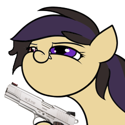 Size: 800x800 | Tagged: safe, imported from derpibooru, oc, oc only, oc:darkius wolficus, bat pony, bat pony oc, delet this, gun, handgun, hoof hold, m1911, pistol, reaction image, simple background, transparent background