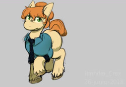 Size: 1280x880 | Tagged: safe, artist:alltheworldbronyf, imported from derpibooru, oc, oc only, oc:desire, pony, clothes, fanfic, fanfic art, gray background, green eyes, simple background, solo