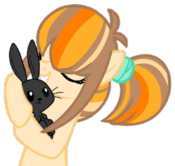 Size: 400x379 | Tagged: safe, artist:crystalponyart7669, imported from derpibooru, oc, oc only, oc:autumn topaz, earth pony, pony, rabbit, female, mare, simple background, solo, transparent background