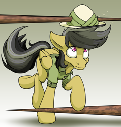 Size: 1900x2000 | Tagged: safe, artist:ohemo, imported from derpibooru, daring do, pegasus, pony, atg 2018, booby trap, female, hat, newbie artist training grounds, solo