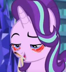 Size: 903x976 | Tagged: safe, edit, edited screencap, imported from derpibooru, screencap, starlight glimmer, unicorn, equestria girls, mirror magic, spoiler:eqg specials, 1000 hours in ms paint, cropped, drugs, female, high, joint, marijuana, out of context, red eyes, smoke weed erryday, smoke weed everyday, solo