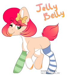 Size: 3767x4022 | Tagged: safe, artist:hellishprogrammer, artist:maximkoshe4ka, imported from derpibooru, oc, oc only, oc:jelly belly, earth pony, pony, clothes, female, mare, one eye closed, simple background, socks, solo, striped socks, tongue out, transparent background, wink