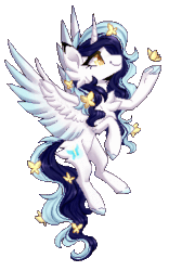 Size: 232x372 | Tagged: safe, artist:monogy, imported from derpibooru, oc, oc:roxy lovli pop, alicorn, butterfly, pony, animated, female, gif, mare, pixel art, simple background, solo, transparent background