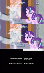 Size: 1360x2267 | Tagged: safe, editor:secrettitan, imported from derpibooru, screencap, discord, starlight glimmer, ghost, a matter of principals, credits screen, duo, floppy ears, ghost discord, template