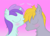 Size: 2000x1429 | Tagged: safe, artist:dinkyuniverse, imported from derpibooru, crackle pop, liza doolots, petunia, tootsie flute, chest fluff, colt, crackledorable, cute, female, filly, gradient background, male, mane, shipping, smelling, sniffing, straight, that pony sure does love crackle pop, tootsie cute, tootsiepop