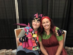 Size: 1200x900 | Tagged: safe, imported from derpibooru, oc, oc:miss night star, bronycon, chris chan, harsher in hindsight, irl, photo, plushie, sonic the hedgehog, sonic the hedgehog (series), sonichu, tabitha st. germain, voice actor