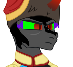 Size: 2500x2300 | Tagged: safe, artist:aaronmk, imported from derpibooru, king sombra, pony, unicorn, atg 2018, bust, clothes, hat, male, newbie artist training grounds, portrait, russia, simple background, solo, stallion, transparent background, tsar, uniform, vector