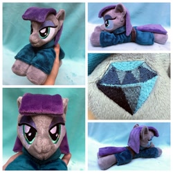 Size: 1600x1600 | Tagged: safe, artist:equinepalette, imported from derpibooru, maud pie, earth pony, pony, beanie (plushie), clothes, dress, female, hand, irl, mare, photo, plushie, prone, smiling, solo, when she smiles, wrong cutie mark