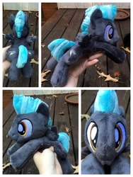 Size: 1600x2133 | Tagged: safe, artist:equinepalette, imported from derpibooru, thunderlane, pegasus, pony, beanie (plushie), hand, irl, male, photo, plushie, solo, stallion