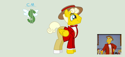 Size: 1722x793 | Tagged: safe, artist:hibouxmauve, imported from derpibooru, pony, lyle lanley, ponified, the simpsons