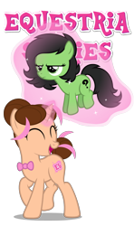 Size: 1750x2965 | Tagged: safe, artist:estories, imported from derpibooru, oc, oc only, oc:filly anon, oc:pink rose, oc:think pink, earth pony, pony, unicorn, female, filly, filly anon is not amused, glowing horn, magic, mare, rule 63, simple background, telekinesis, transparent background, unamused, vector