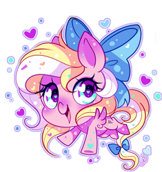 Size: 575x612 | Tagged: safe, artist:ipun, imported from derpibooru, oc, oc only, oc:bay breeze, pegasus, pony, blushing, bow, chibi, cute, female, hair bow, heart, heart eyes, looking at you, mare, simple background, solo, tail bow, transparent background, wingding eyes