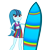 Size: 837x935 | Tagged: safe, artist:trixiesparkle63, imported from derpibooru, sonata dusk, human, equestria girls, clothes, female, looking at you, simple background, solo, surfboard, swimsuit, transparent background, vector