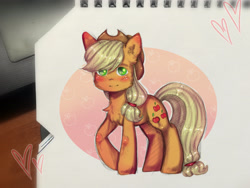 Size: 3968x2976 | Tagged: safe, artist:zefirka, imported from derpibooru, applejack, earth pony, pony, cowboy hat, female, hat, mare, solo, traditional art