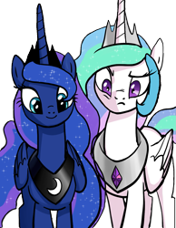 Size: 1071x1380 | Tagged: safe, artist:pencils, edit, editor:childofthenight, imported from derpibooru, princess celestia, princess luna, alicorn, pony, comic:anon's pie adventure, alicorns only, background removed, comic, cute, duo, female, mare, royal sisters, simple background, sisters, smiling, transparent background, varying degrees of want