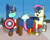 Size: 3000x2400 | Tagged: safe, artist:saburodaimando, imported from derpibooru, bon bon, discord, lyra heartstrings, captain america, comic con, dc comics, dc extended universe, marvel cinematic universe, marvel comics, san diego comic con, sdcc 2018, wonder woman