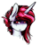 Size: 732x810 | Tagged: safe, artist:aaa-its-spook, imported from derpibooru, oc, oc only, oc:cherry waves, pony, unicorn, bust, female, red eyes, simple background, solo, white background