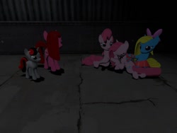 Size: 1024x768 | Tagged: safe, imported from derpibooru, pinkamena diane pie, pinkie pie, oc, oc:nightmena, 3d, creepy belle, crying, gmod, makeup, mascara, pinkis cupcake, running makeup, source filmmaker, upset