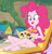 Size: 705x730 | Tagged: safe, imported from derpibooru, screencap, feather bangs, pinkie pie, equestria girls, equestria girls series, friendship math, barefoot, clothes, cropped, feet, female, legs, magazine, one-piece swimsuit, pinkie pie swimsuit, soles, solo, swimsuit
