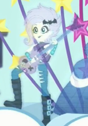 Size: 316x451 | Tagged: safe, imported from derpibooru, screencap, fluttershy, bat, equestria girls, equestria girls series, rollercoaster of friendship, alternate hairstyle, cropped, female, flutterpunk, guitar, hologram, ripped pants