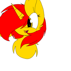 Size: 1024x1024 | Tagged: safe, artist:circuspaparazzi5678, imported from derpibooru, oc, oc only, oc:game point, pony, unicorn, bust, hair over one eye, point commission, portrait, simple background, smiling, solo, transparent background