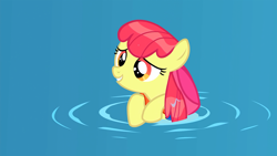 Size: 1920x1080 | Tagged: safe, imported from derpibooru, screencap, apple bloom, earth pony, pony, leap of faith, cute, female, filly, solo, water, wet mane, wet mane apple bloom