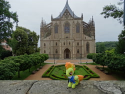 Size: 5184x3888 | Tagged: safe, imported from derpibooru, spitfire, pony, church, czech republic, irl, photo, plushie, ponies around the world, solo, temple