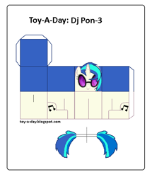 Size: 600x699 | Tagged: safe, artist:grapefruitface1, imported from derpibooru, dj pon-3, vinyl scratch, pony, arts and crafts, craft, female, papercraft, printable, solo, toy a day