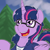 Size: 2000x2000 | Tagged: safe, artist:punk-pegasus, imported from derpibooru, twilight sparkle, alicorn, pony, clothes, cloud, female, glasses, mare, open mouth, signature, sky, smiling, solo, sternocleidomastoid, twilight sparkle (alicorn)