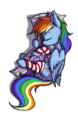 Size: 352x547 | Tagged: safe, artist:shydale, imported from derpibooru, rainbow dash, twilight sparkle, alicorn, pegasus, pony, aggie.io, body pillow, clothes, eyes closed, female, lesbian, shipping, simple background, sleeping, socks, striped socks, twidash, twilight sparkle (alicorn), white background