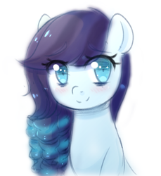 Size: 1661x1816 | Tagged: safe, artist:fluffymaiden, imported from derpibooru, coloratura, pony, colored sketch, female, mare, simple background, smiling, solo