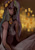 Size: 636x900 | Tagged: safe, artist:rottenfungi, imported from derpibooru, princess celestia, human, abstract background, clothes, dress, female, humanized, signature, solo
