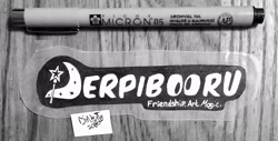 Size: 1825x930 | Tagged: safe, artist:binkyt11, artist:cheezedoodle96, derpibooru exclusive, imported from derpibooru, trixie, derpibooru, cutie mark, derpibooru logo, meta, monochrome, no pony, pen, sticker, traditional art
