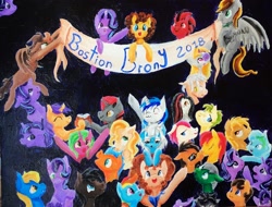 Size: 1024x778 | Tagged: safe, artist:colorsceempainting, imported from derpibooru, rainbow dash, starlight glimmer, oc, oc:colorsheme, pony, bastion brony, group photo, group shot