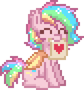 Size: 168x180 | Tagged: safe, artist:hawthornss, edit, imported from derpibooru, oc, oc only, oc:paper stars, bat pony, pony, pony town, bat pony oc, cute, cute little fangs, ear fluff, eyes closed, fangs, heart, pixel art, simple background, sitting, smiling, solo, transparent background