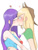 Size: 600x800 | Tagged: safe, artist:extraluna, imported from derpibooru, applejack, rarity, human, equestria girls, equestria girls series, rollercoaster of friendship, blushing, cute, duo, eyes closed, female, heart, hug, humanized, kiss on the lips, kissing, lesbian, rarijack, rarity peplum dress, shipping, simple background, surprise kiss, surprised, white background, wide eyes