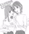 Size: 600x706 | Tagged: safe, artist:extraluna, imported from derpibooru, sunset shimmer, twilight sparkle, equestria girls, advertisement, alternate clothes, alternate costumes, alternate hairstyle, blushing, cute, female, food, fork, lesbian, looking at you, monochrome, plate, preview, shimmerbetes, shipping, short hair, sunsetsparkle, twiabetes