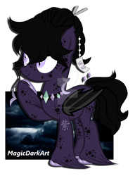 Size: 1024x1331 | Tagged: safe, artist:magicdarkart, imported from derpibooru, oc, oc only, bat pony, pony, colored wings, female, mare, obtrusive watermark, simple background, solo, transparent background, watermark