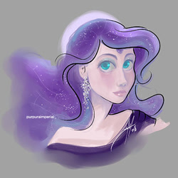 Size: 437x437 | Tagged: safe, artist:purpuraimperial, imported from derpibooru, princess luna, human, clothes, dress, ear piercing, earring, female, humanized, jewelry, piercing, simple background, solo