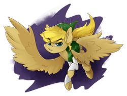 Size: 1024x779 | Tagged: safe, artist:midnightpremiere, imported from derpibooru, oc, oc only, oc:winds (old version), pegasus, pony, clothes, costume, link, simple background, solo, the legend of zelda, transparent background