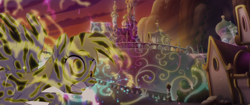 Size: 1920x804 | Tagged: safe, imported from derpibooru, screencap, derpy hooves, my little pony: the movie, canterlot, derpy's sacrifice, magic, restoration, revived