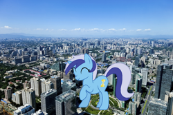 Size: 850x567 | Tagged: safe, artist:jerryakira79, imported from derpibooru, minuette, pony, unicorn, beijing, china, female, giant ponies in real life, giant pony, irl, macro, photo, ponies in real life