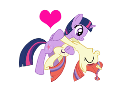 Size: 1024x768 | Tagged: safe, artist:turnaboutart, imported from derpibooru, moondancer, twilight sparkle, alicorn, pony, unicorn, dancing, female, heart, holding hooves, lesbian, mare, missing accessory, shipping, simple background, smiling, transparent background, twidancer, twilight sparkle (alicorn)